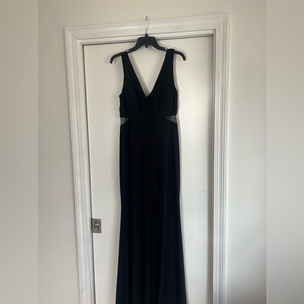 Floor length black dress